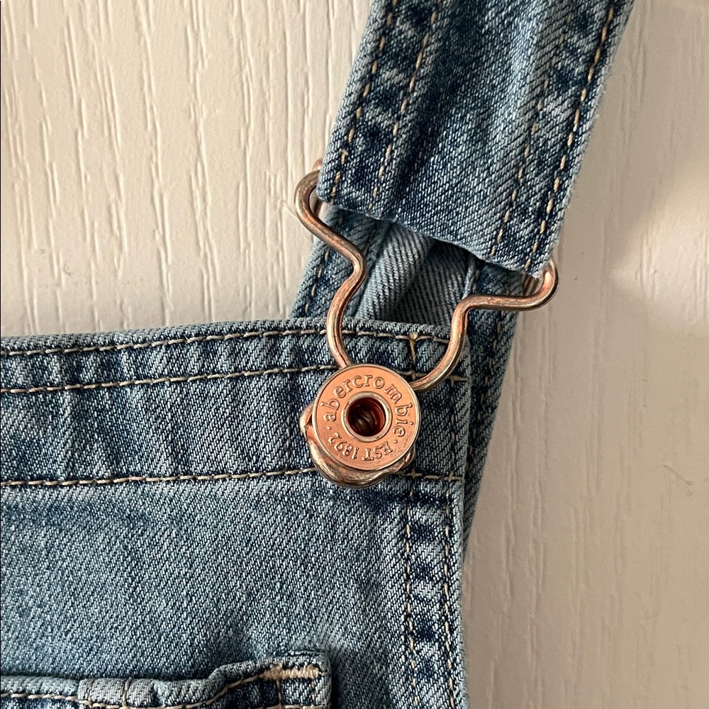 Abercrombie Kids Light Blue Denim Overalls - Picture 3 of 6